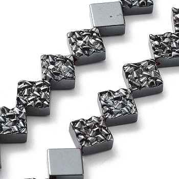 Synthetic Non-Magnetic Hematite Beads Strands, Rhombus, 11.5x11.5x4mm, Hole: 1mm, about 38pcs/strand, 15.91 inch(40.4cm)