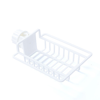 Plastic Faucet Storage Rack Hanging, Soap Sponge Storage Rack, White, 23x15.5x7cm, Inner Diameter: 17x9.5cm