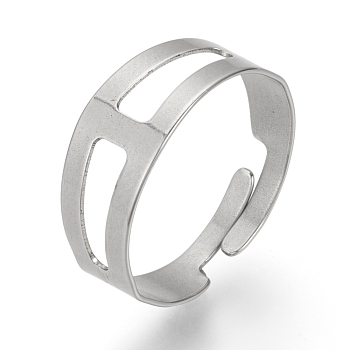 Adjustable 304 Stainless Steel Finger Ring Settings, Stainless Steel Color, Size: 8, 18mm