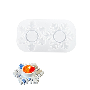 DIY Candle Silicone Molds, Decoration Making, for Candle Making, Snowflake, White, 22.7x12.3x2.8cm, Inner Diameter: 11.3~11.45x9.9~10cm