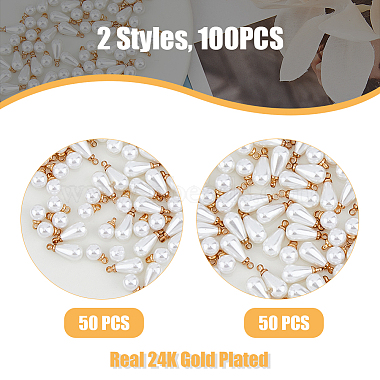 100Pcs 2 Styles Plastic Imitation Pearl Charms(KK-FH0006-95)-3