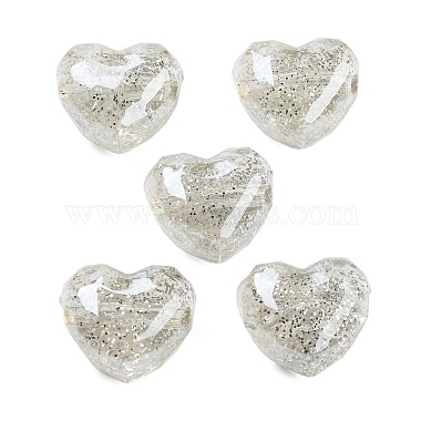 WhiteSmoke Heart Acrylic European Beads