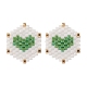 3 пара 3 цветных стеклянных плетеных шестигранных серег с сердечками(EJEW-MZ00009)-4