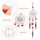 20Pcs 5 Style Woven Net/Web with Feather Tibetan Style Alloy Pendant Decorations(HJEW-NB0001-80)-5
