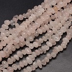 Nuggets Natural Rose Quartz Beads Strands, Tumbled Stone, 8~12x8~10x2~8mm, Hole: 1mm, about 50~80pcs/strand, 15~16 inch(X-G-P029-06)
