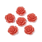 Dyed Synthetic Coral Carved Beads, Flower, Tomato, 21x21x12.5mm, Hole: 1mm(CORA-Z001-01A-02)