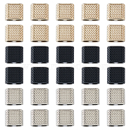 30Pcs 3 Colors Zinc Alloy Slide Charms, Rectangle, Mixed Color, 13x14x7mm, Hole: 4.5mm, 10pcs/color(FIND-FH0008-74)