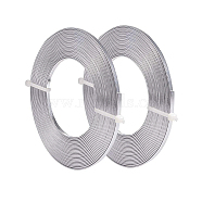 Aluminum Wire, Flat, Silver, 3mm, about 16.4 Feet(5m)/roll(AW-BC0002-01B-3mm)