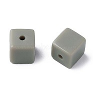Opaque Acrylic Beads, Cube, Dark Gray, 10.5x9.5x9.5mm, Hole: 2mm, about 490pcs/500g(MACR-S373-148-A05)