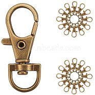 Alloy Swivel Lobster Claw Clasps, Swivel Snap Hook, Antique Bronze, 35x13mm, Hole: 6mm; box: 10.8x7.4x1.8cm, 1pc.(PALLOY-PH0006-01AB-NF)