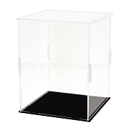 Acrylic Minifigures Display Case, Dustproof Dolls Display Box for Models Toys Action Figures, Black, 16.5x16.5x20.5cm, 1set/box(ODIS-FG0001-48B)