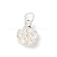 S925 Sterling Silver Charm, Flower, Silver, 11.5x9x3.5mm(STER-H115-11B-S)