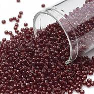 TOHO Round Seed Beads, Japanese Seed Beads, (25D) Silver Lined Garnet, 11/0, 2.2mm, Hole: 0.8mm, about 5555pcs/50g(SEED-XTR11-0025D)