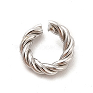 304 Stainless Steel Open Jump Rings, Twist Round Ring, Stainless Steel Color, 9 Gauge, 11x3mm, Inner Diameter: 6mm(STAS-F282-06P)