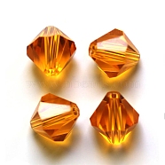 Imitation Austrian Crystal Beads, Grade AAA, Faceted, Bicone, Orange, 3x3mm, Hole: 0.7~0.9mm(SWAR-F022-3x3mm-248)