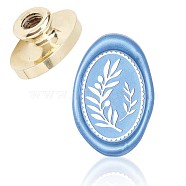 Wax Seal Brass Stamp Head, for Wax Seal Stamp, Oval, Olive Branch Pattern, 3x2x1.45cm(AJEW-WH0213-003)