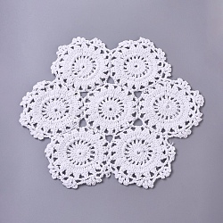 Woven Crochet Coasters Table Mats, for Table Toppers Home Decoration, Floral Pattern, White, 255x3mm(DIY-WH0157-19)