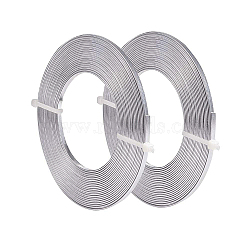 Aluminum Wire, Flat, Silver, 3mm, about 16.4 Feet(5m)/roll(AW-BC0002-01B-3mm)