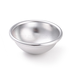 Aluminum Half Sphere Molds, Handmade Bath Bomb Molds, Snow Mei Niang Pudding Special Cake Mould, Platinum, 65.5x28.5mm, Inner Diameter: 59mm(AJEW-E048-01P-02)