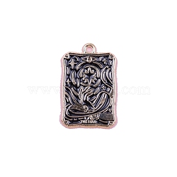 Alloy Enamel Pendants, Golden, Rectangle with Tarot Charm, Star, 28x18mm(PW-WG44427-06)