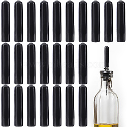 CRASPIRE 40Pcs PVC Liquor Bottle Wine Pourers Cover, Dustproof Covers, Reusable Drinking Tips Cap, Black, 56x11mm, Inner Diameter: 10mm(FIND-CP0001-99)