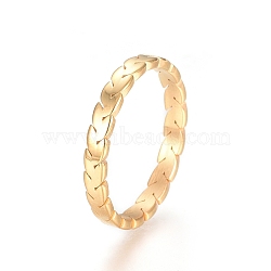 Ion Plating(IP) 304 Stainless Steel Finger Rings, Cobs Pattern, Golden, Size 5~9, 15~19mm(RJEW-E164-21G)