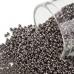 TOHO Round Seed Beads, Japanese Seed Beads, (605) Amethyst Metallic, 15/0, 1.5mm, Hole: 0.7mm, about 3000pcs/bottle, 10g/bottle(SEED-JPTR15-0605)