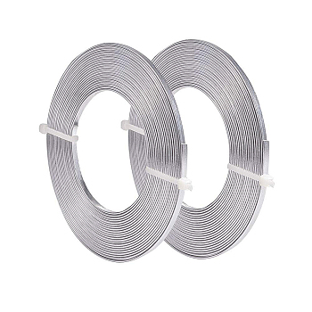 Aluminum Wire, Flat, Silver, 3mm, about 16.4 Feet(5m)/roll