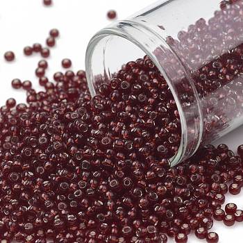 TOHO Round Seed Beads, Japanese Seed Beads, (25D) Silver Lined Garnet, 11/0, 2.2mm, Hole: 0.8mm, about 5555pcs/50g