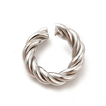 304 Stainless Steel Open Jump Rings, Twist Round Ring, Stainless Steel Color, 9 Gauge, 11x3mm, Inner Diameter: 6mm