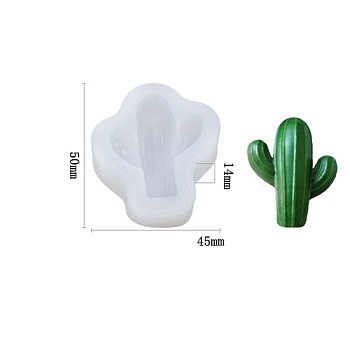 Cactus DIY Candle Silicone Molds, Resin Casting Molds, For UV Resin, Epoxy Resin Jewelry Making, White, 5x4.5x1.4cm