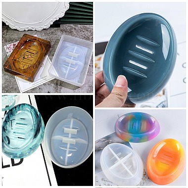 DIY Oval Soap & Soap Storage Box Molds Kits(DIY-OC0003-52)-7