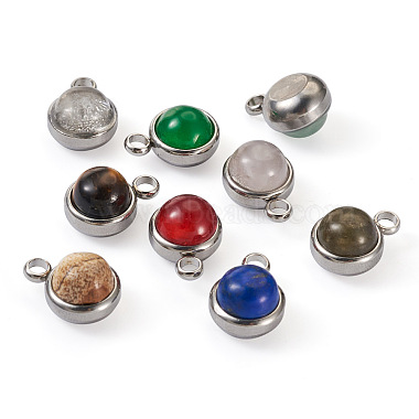 9Pcs 9 Styles Natural Mixed Stone Charms(G-FW0001-28)-3