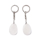 Natural Quartz Crystal Teardrop with Spiral Pendant Keychain(KEYC-A031-02P-06)-2