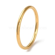Ion Plating(IP) 304 Stainless Steel Simple Plain Band Finger Ring for Women Men, Real 18K Gold Plated, 1.5mm, Inner Diameter: US Size 7 1/4(17.5mm)(RJEW-F152-04G)