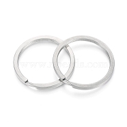 304 Stainless Steel Split Key Rings, Keychain Clasp Findings, Stainless Steel Color, 35x2.5mm, Wire: 2mm(STAS-I123-23E)