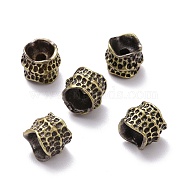 Tibetan Style Brass Beads, Cadmium Free & Lead Free, Column, Brushed Antique Bronze, 8.5x7mm, Hole: 2mm(KK-P214-01BAB)