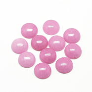 Natural White Jade Cabochons, Dyed, Half Round/Dome, Hot Pink, 10x4~5mm(G-R416-10mm-04)