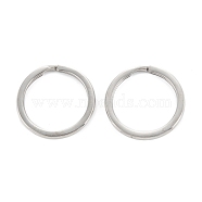 304 Stainless Steel Split Key Ring Clasps, Manual Polishing, for Keychain Making, Stainless Steel Color, 25x2mm, Inner Diameter: 20.5mm(STAS-A054-01B)