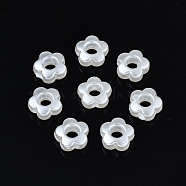 ABS Plastic Imitation Pearl Beads, Flower, Creamy White, 9x9x4mm, Hole: 1.4mm, about 3840pcs/500g(OACR-N008-117)