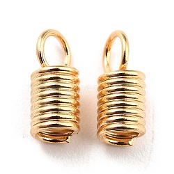 304 Stainless Steel Cord Ends, Column, Real 18K Gold Plated, 10.5x4.5mm, Hole: 3mm, Inner Diameter: 3mm(STAS-C044-03A-G)