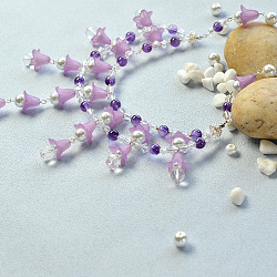 DIY Necklace Kits, Two Tiered Necklaces, Flower, Mixed Color, 9mm(DIY-JP0003-07)