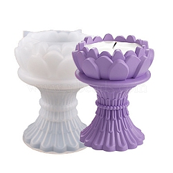 DIY Lotus Candlesticks Silicone Molds, for Candle Making, White, 8.6x10.65cm(DIY-G113-11A)