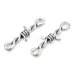Tibetan Style Alloy Connector Charms, Cadmium Free & Lead Free, Knot, Antique Silver, 33.5x10.5x4.5mm, Hole: 2.5x4mm, about 650pcs/1000g(TIBE-N011-059)