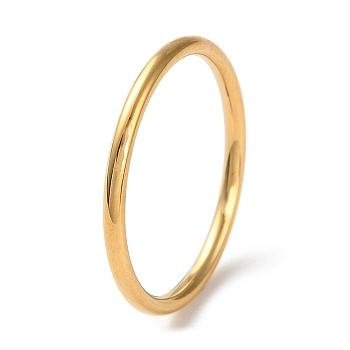 Ion Plating(IP) 304 Stainless Steel Simple Plain Band Finger Ring for Women Men, Real 18K Gold Plated, 1.5mm, Inner Diameter: US Size 7 1/4(17.5mm)