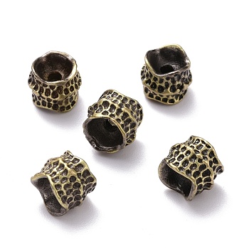 Tibetan Style Brass Beads, Cadmium Free & Lead Free, Column, Brushed Antique Bronze, 8.5x7mm, Hole: 2mm