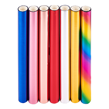 7Rolls 7 Colors PET Heat Transfer Sheets, Mixed Color, 195mm, 7 colors, 1roll/color, 7rolls