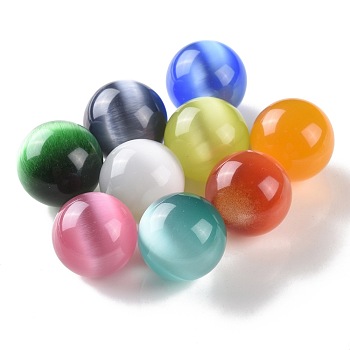 Cat Eye Beads, No Hole Beads, Round, Mixed Color, 22.4mm