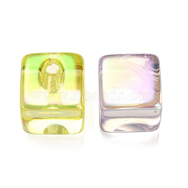 UV Plating Rainbow Iridescent Acrylic Top Drilled Beads(OACR-F006-06)-2