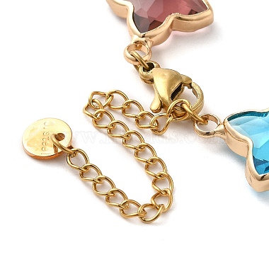 Colorful Glass Link Chain Bracelets(BJEW-B075-10)-3